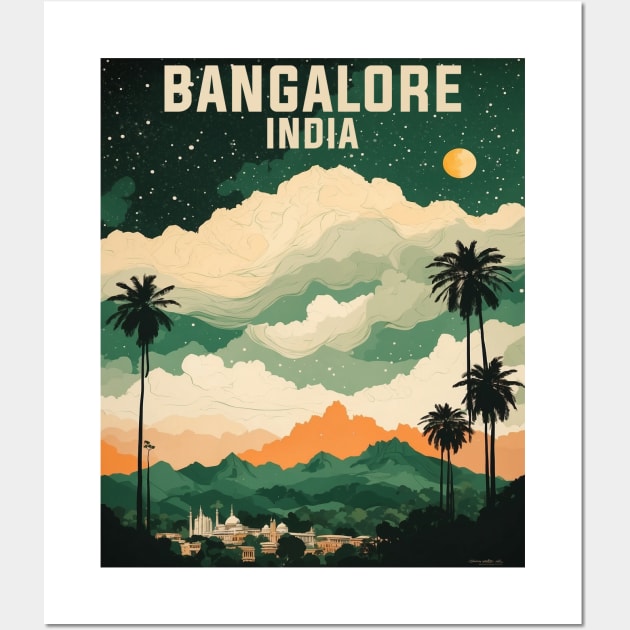 Bangalore India Vintage Tourism Travel Wall Art by TravelersGems